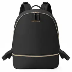 MOMMORE - Mochila grande para pañales Siena Laptop 13 pulg - Negro