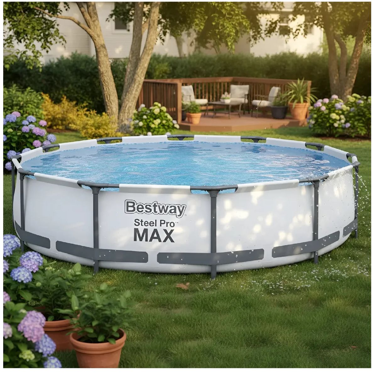 BESTWAY - Alberca Piscina Estructural Redonda Bestway Gris 366mts