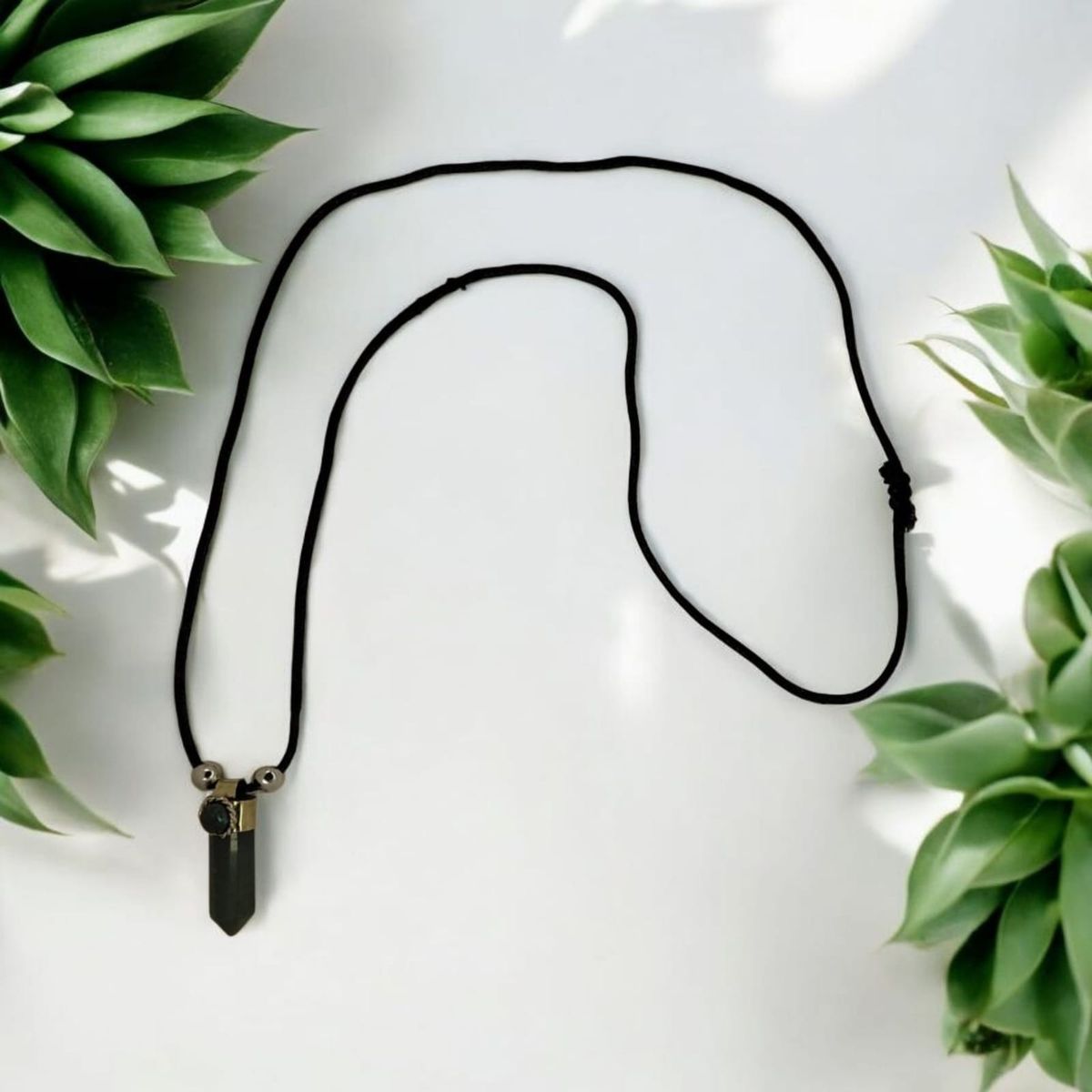 GENERICO - Collar Con Dije De Aventurina Verde Piedra De La Suerte Con Bolsa