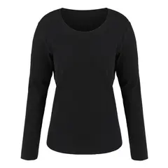 ANDESLAND OUTDOOR APPAREL - Polera Primera Capa Cuello Sin Costuras Blanford Negro Mujer