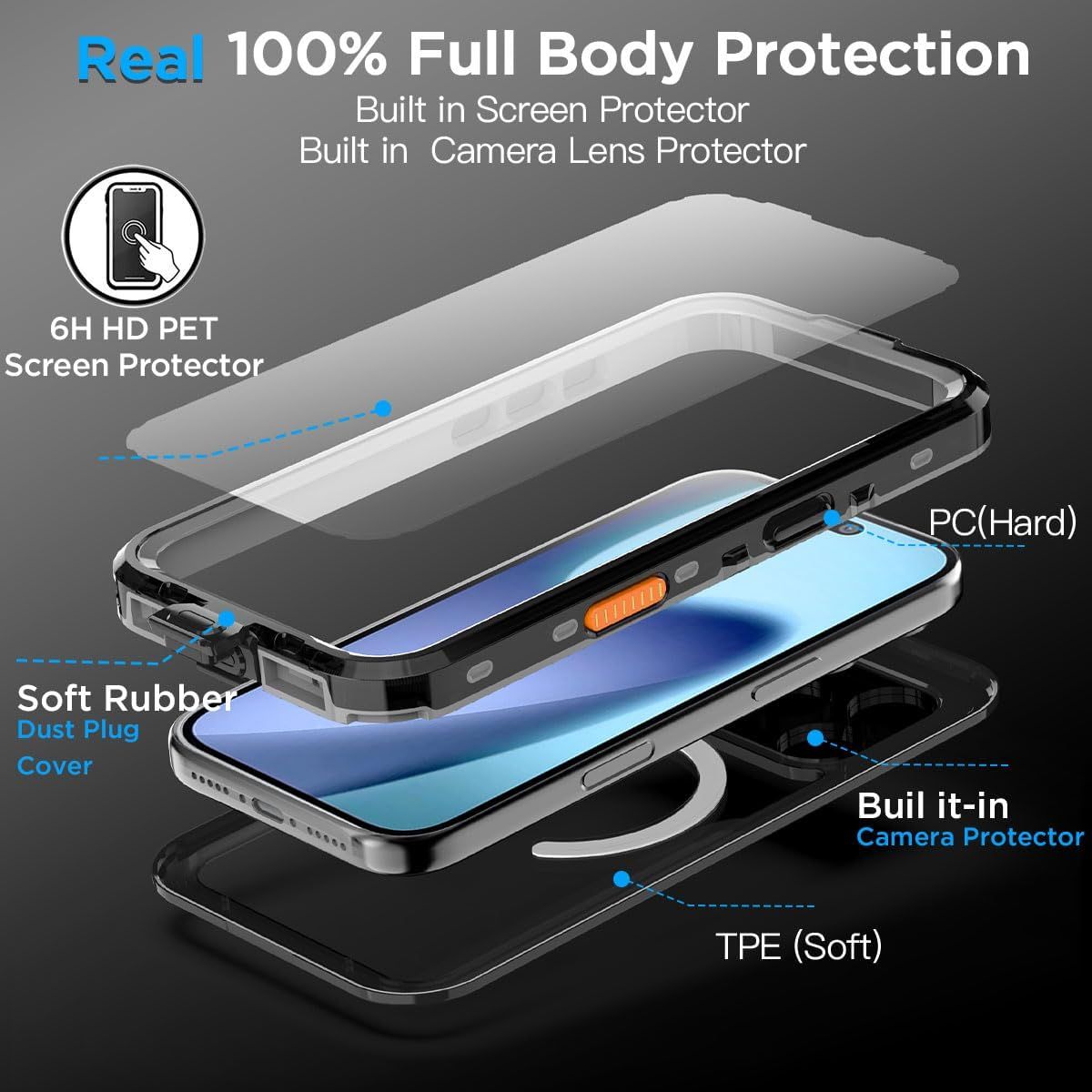 GENERICO - Carcasa Blindada Para iPhone 17 Pro Max Waterproof
