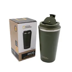 NATIONAL GEOGRAPHIC - Mug Acero Inoxidable Tapa Flip Antideslizante 510ml Verde