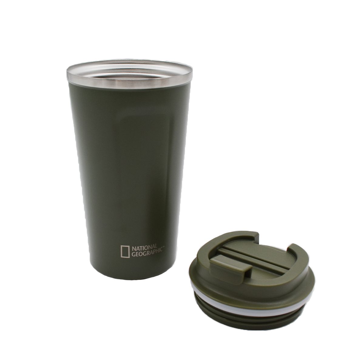 NATIONAL GEOGRAPHIC - Mug Acero Inoxidable Tapa Flip Antideslizante 510ml Verde