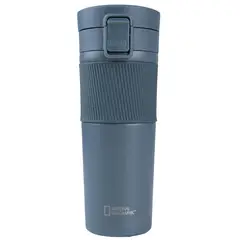 NATIONAL GEOGRAPHIC - Mug Acero Inoxidable Tapa Con Pulsador y Antideslizante 480ml Gris