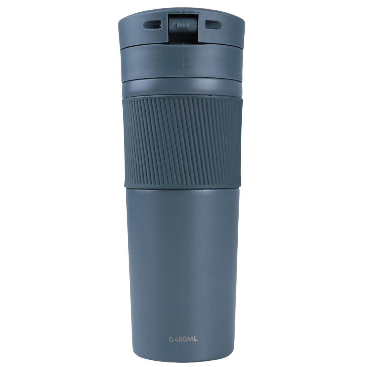 NATIONAL GEOGRAPHIC - Mug Acero Inoxidable Tapa Con Pulsador y Antideslizante 480ml Gris