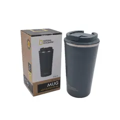 NATIONAL GEOGRAPHIC - Mug Acero Inoxidable Tapa Flip Antideslizante 510ml Gris