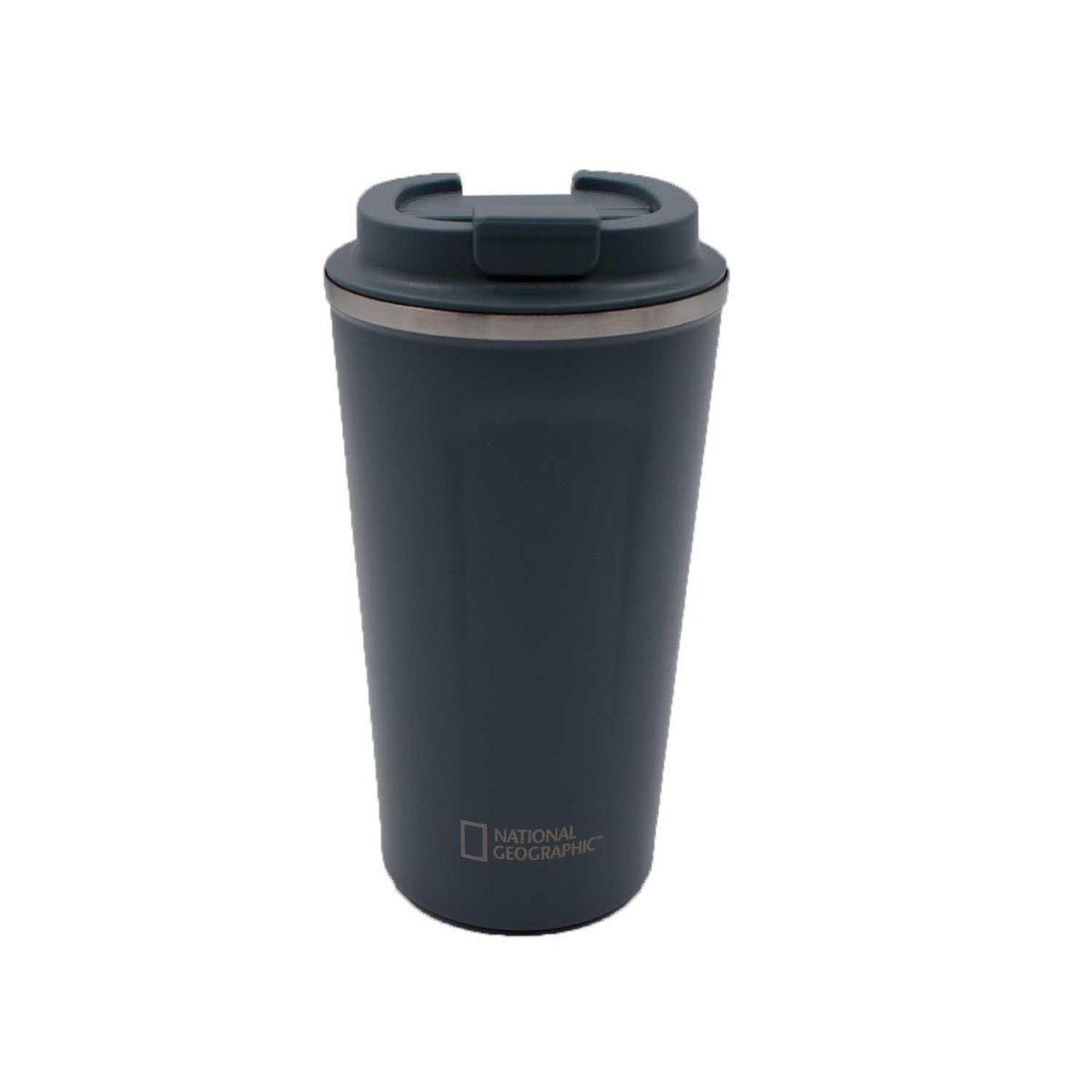 NATIONAL GEOGRAPHIC - Mug Acero Inoxidable Tapa Flip Antideslizante 510ml Gris