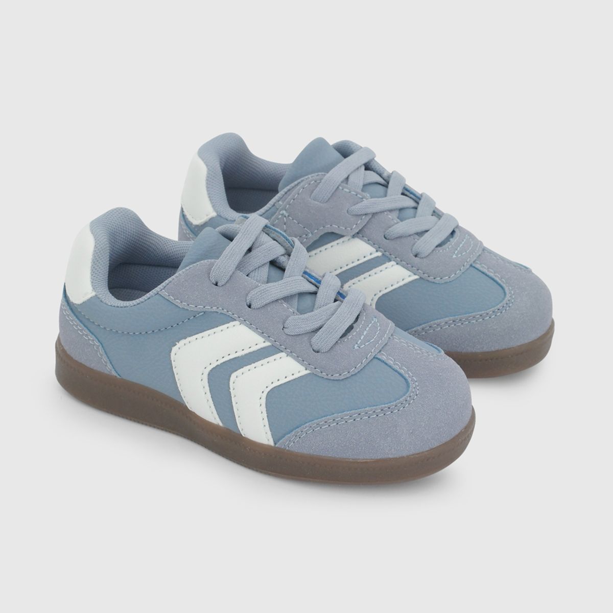 COLLOKY - Zapatilla de Niña Denim con Cordón-Velcro de caña baja