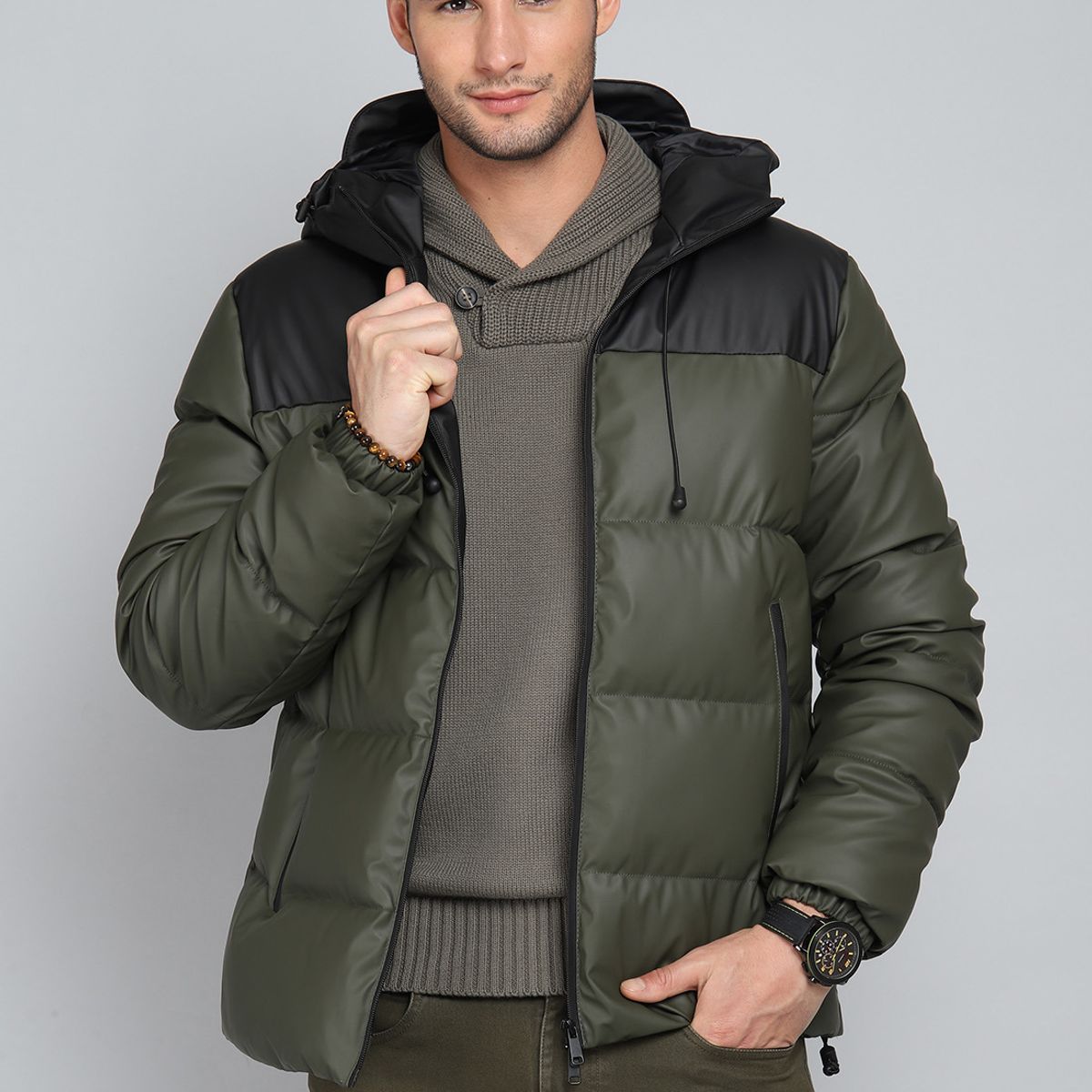 ARROW - Chaqueta Hombre Arrow Acolchada Bicolor con Capucha ARROW