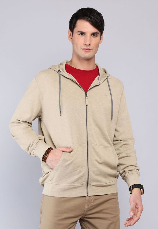 Poleron Con Capucha Beige S