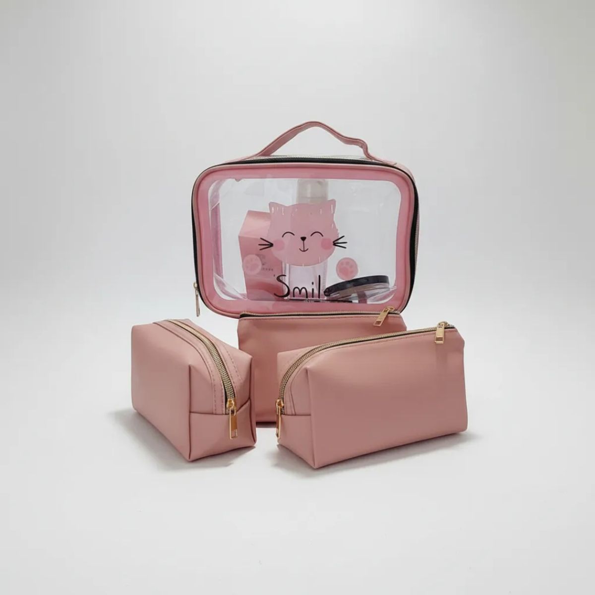 GENERICO - Set de 3 Organizadores de Maquillaje y Cosméticos ROSA