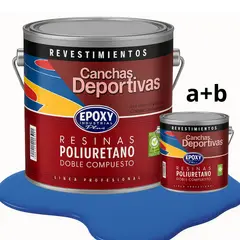EPOXY - PINTURA ALTO TRÁFICO PU 2K - CANCHAS ANTIDESLIZANTE - GALON AZUL INTENSO