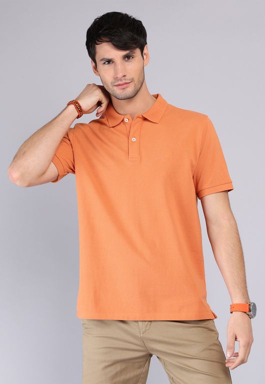 Polera Pique Manga Corta Naranjo S