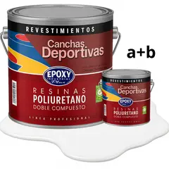 EPOXY - PINTURA ALTO TRÁFICO PU 2K - CANCHAS ANTIDESLIZANTE - GALON BLANCO PURO