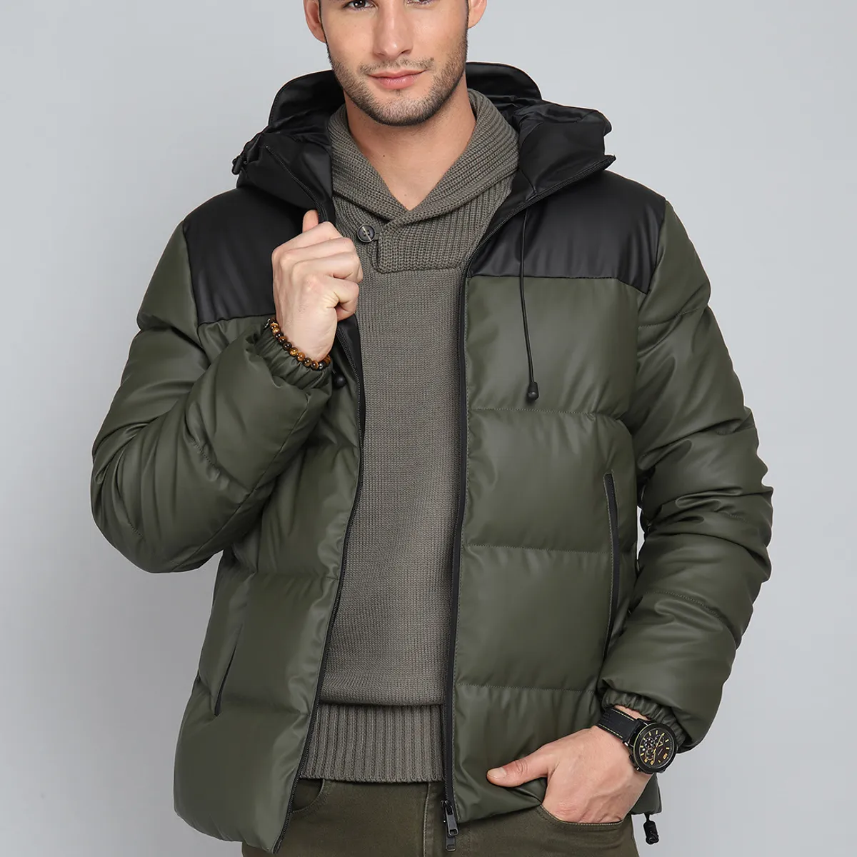 ARROW - Chaqueta Hombre Arrow Acolchada Bicolor con Capucha ARROW