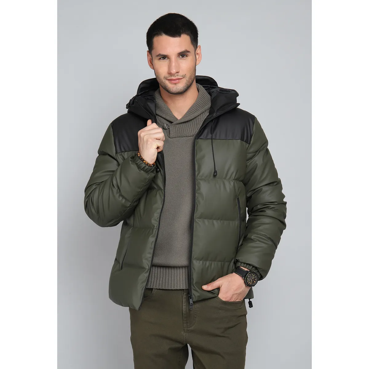 ARROW - Chaqueta Hombre Arrow Acolchada Bicolor con Capucha ARROW