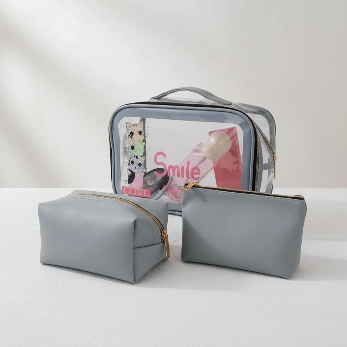 GENERICO - Set de 3 Organizadores de Maquillaje y Cosméticos  Azul