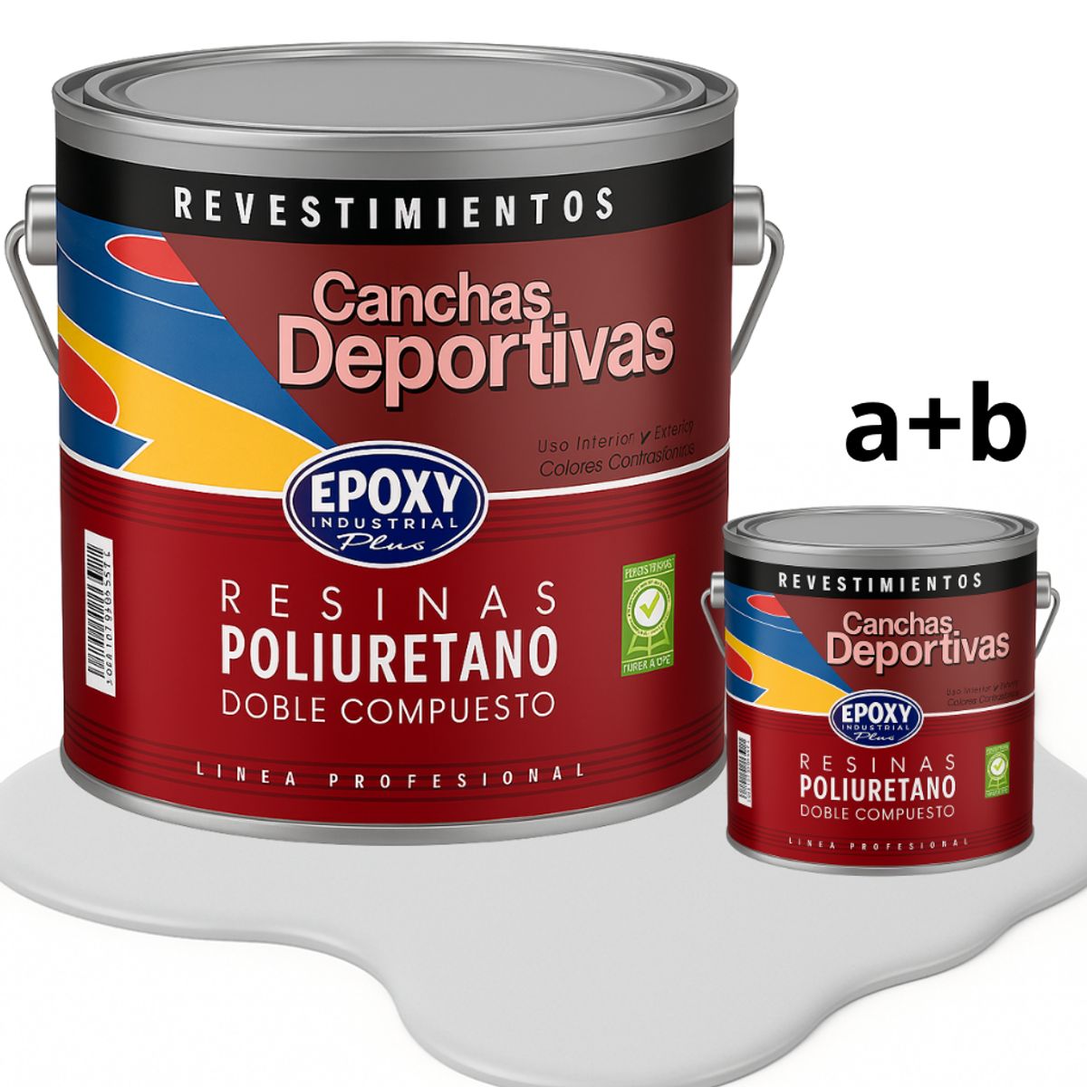 EPOXY - PINTURA  ALTO TRÁFICO PU 2K - CANCHAS ANTIDESLIZANTE - GALON GRIS CLARO
