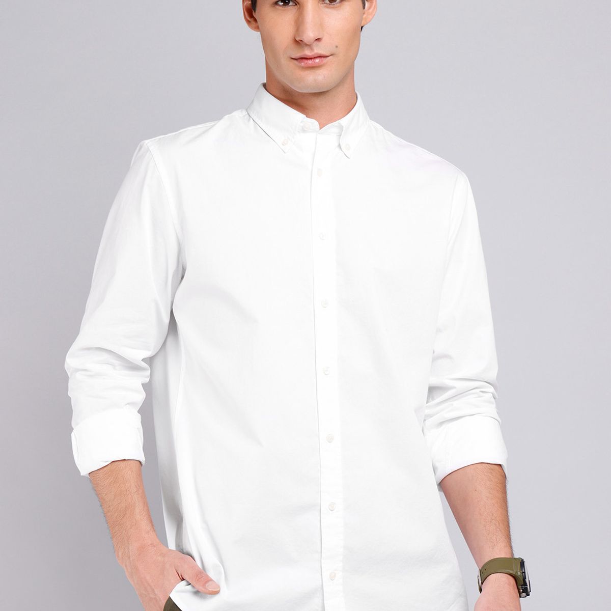 ARROW - Camisa Hombre Arrow Casual Lisa Manga Larga Algodón ARROW
