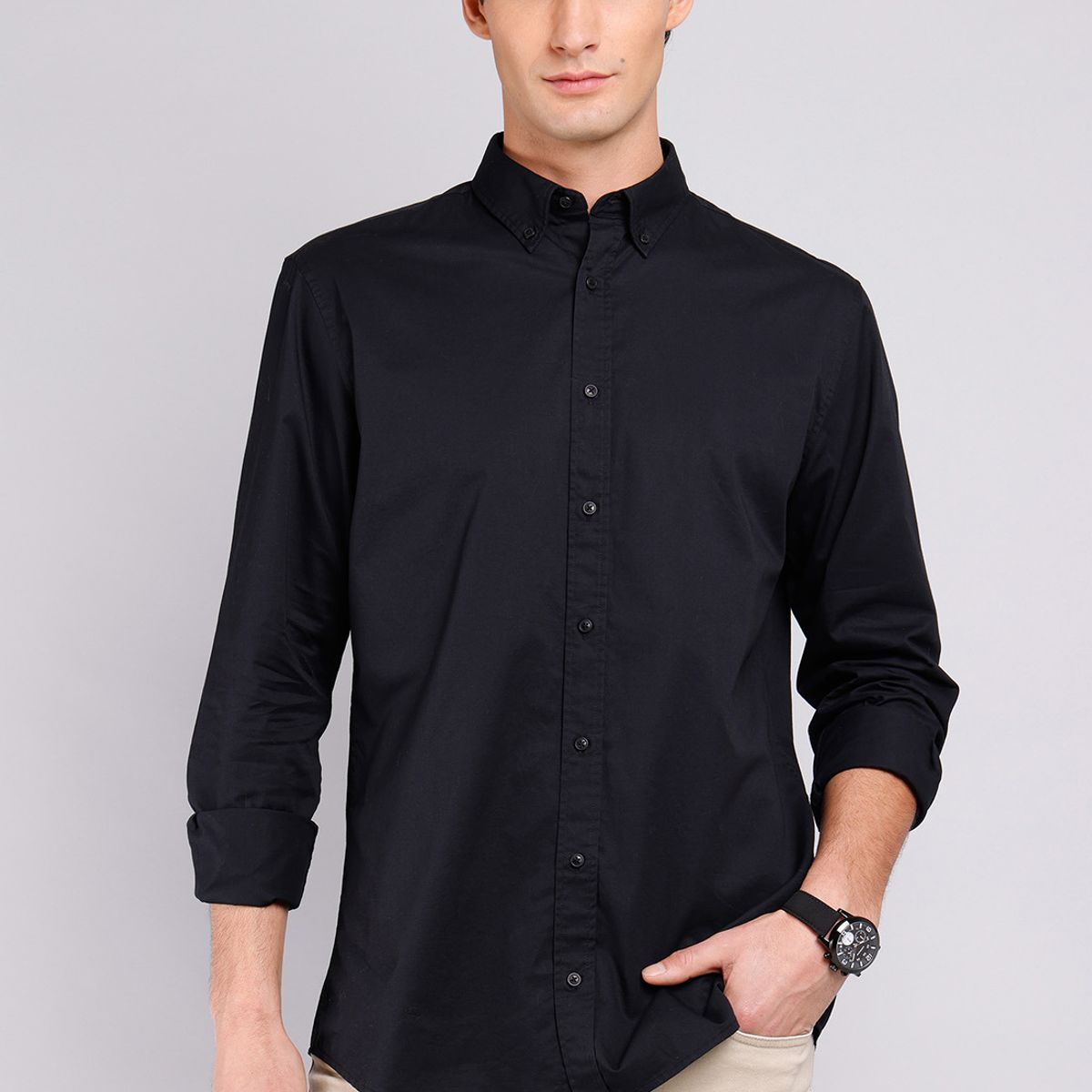 ARROW - Camisa Hombre Arrow Casual Lisa Manga Larga Algodón ARROW