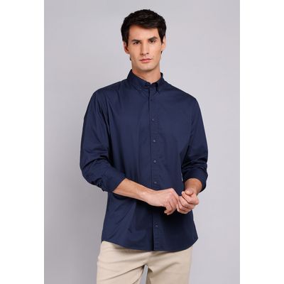 Imagen 1 del producto Camisa Hombre Casual Lisa Manga Larga Algodón