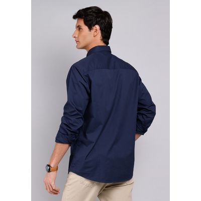 Imagen 2 del producto Camisa Hombre Casual Lisa Manga Larga Algodón