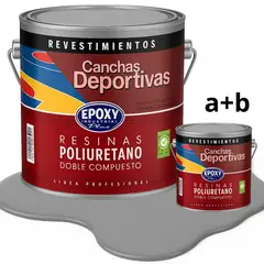 EPOXY - PINTURA ALTO TRÁFICO PU 2K - CANCHAS ANTIDESLIZANTE - GALON GRIS MEDIO