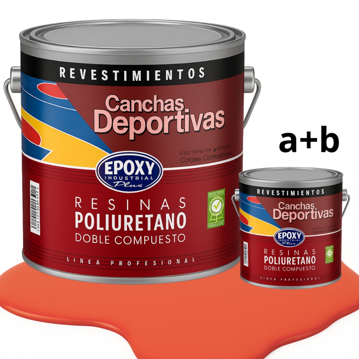PINTURA  ALTO TRÁFICO PU 2K - CANCHAS ANTIDESLIZANTE - GALON NARANJA VIBRANTE, marca EPOXY - Foto Principal