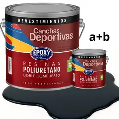 EPOXY - PINTURA ALTO TRÁFICO PU 2K - CANCHAS ANTIDESLIZANTE - GALON NEGRO AZULADO