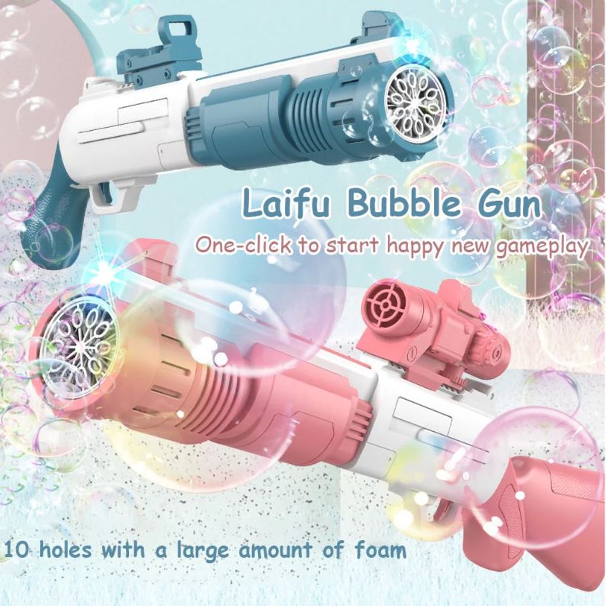 GENERICO - Pistola Rifle de Burbujas Eléctrica Lanzador automático para juegos al aire libre