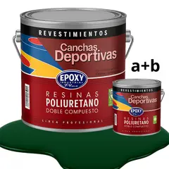 EPOXY - PINTURA ALTO TRÁFICO PU 2K - CANCHAS ANTIDESLIZANTE - GALON VERDE BOSQUE