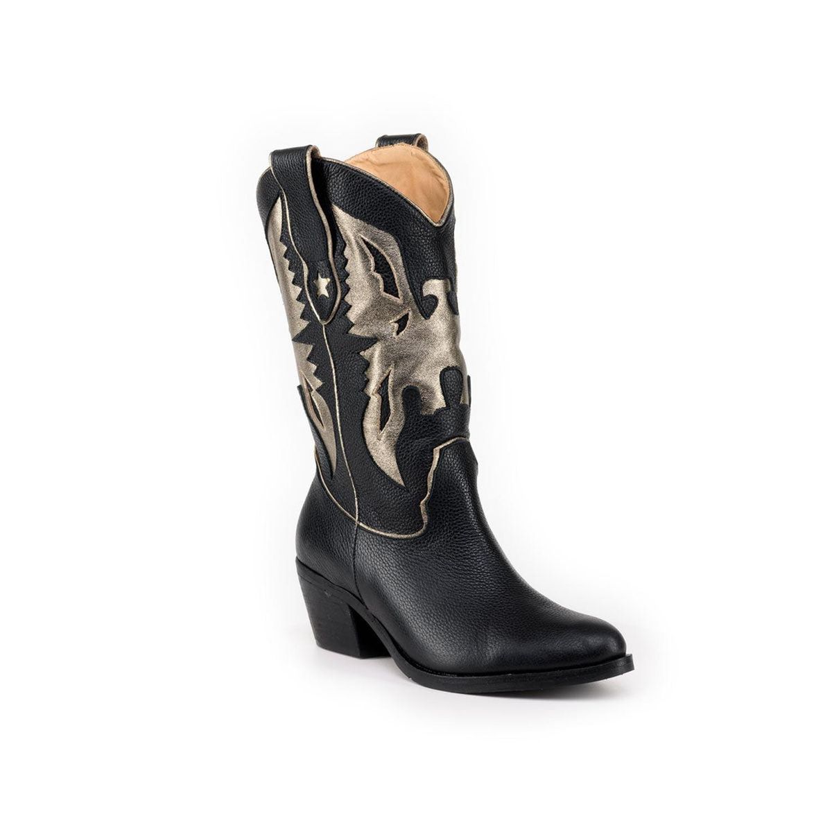 VANESSA GIL - BOTA MUJER DE CUERO AGUILA NEGRO ORO