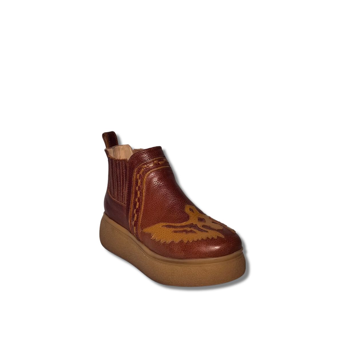 VANESSA GIL - BOTIN DE PLATAFORMA MILENA EVA CAFE DE CUERO