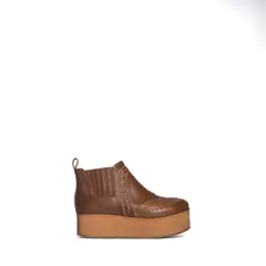 VANESSA GIL - BOTIN DE PLATAFORMA MILENA EVA CAFE DE CUERO