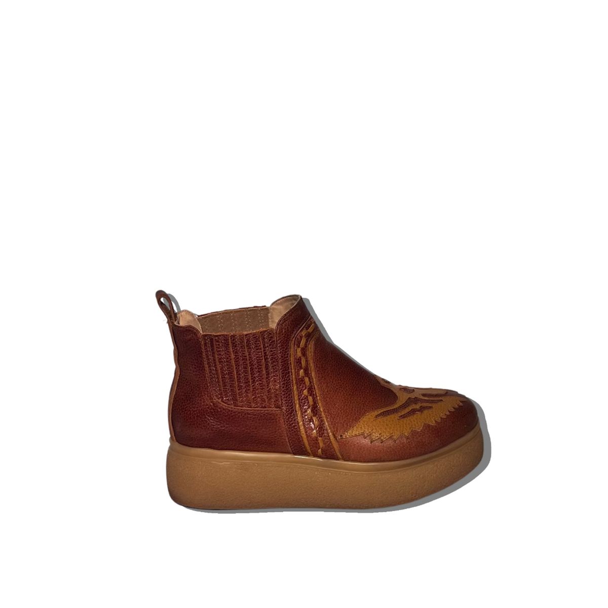 VANESSA GIL - BOTIN DE PLATAFORMA MILENA EVA CAFE DE CUERO