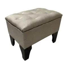 GENERICO - Banqueta Baúl Botone Canela Lino 60x40x45x20 Muebles Rimar
