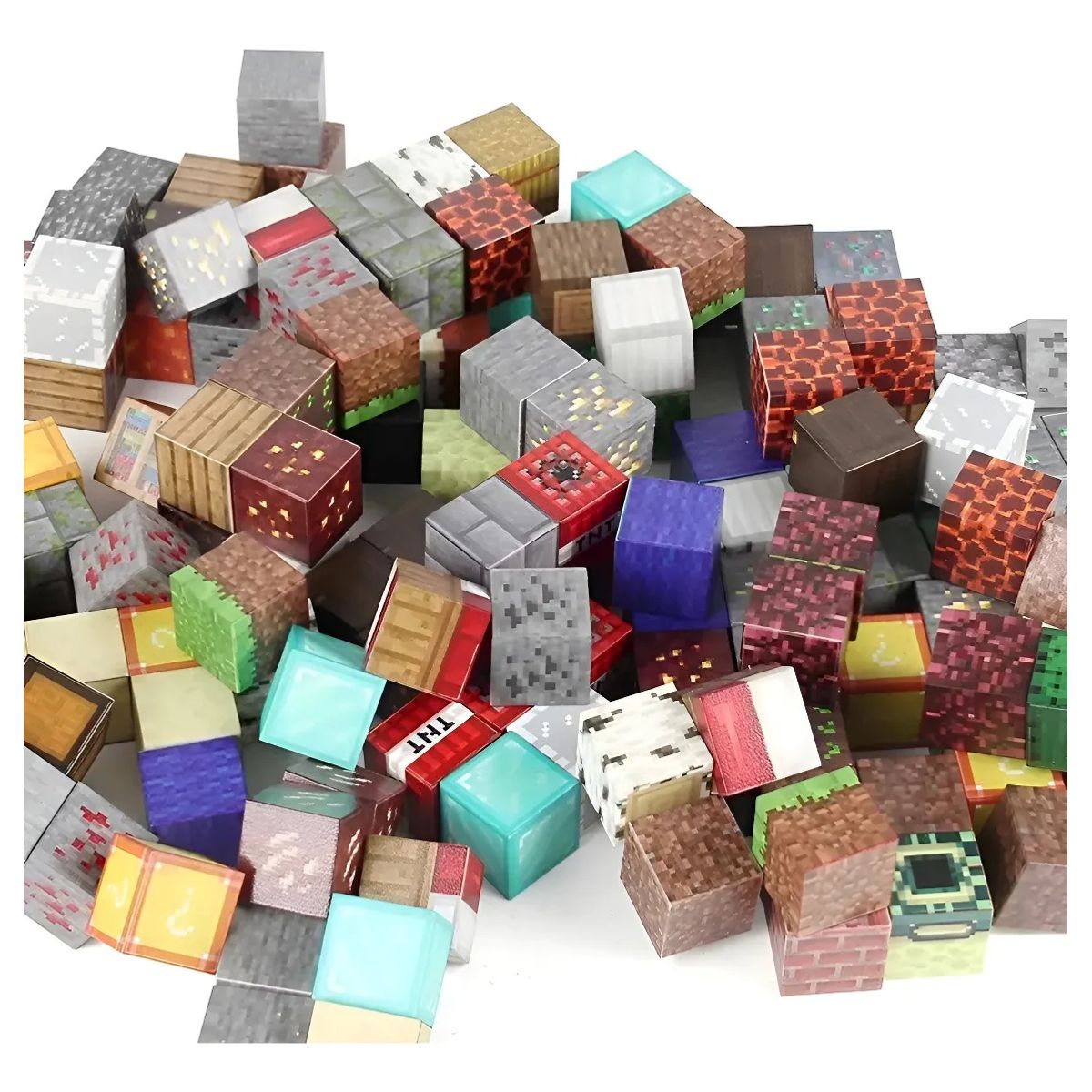 GENERICO - Set 50 Bloques Magnéticos Cubos Pixel Al Azar De 2 Cm 50