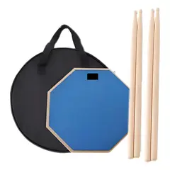 GENERICO - Pad De Práctica Con 2 Baquetas De Madera Azul Azul
