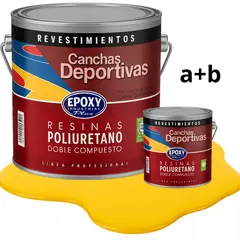 EPOXY - PINTURA ALTO TRÁFICO PU 2K - CANCHAS ANTIDESLIZANTE - GALON AMARILLO SEÑALIZACIÓN