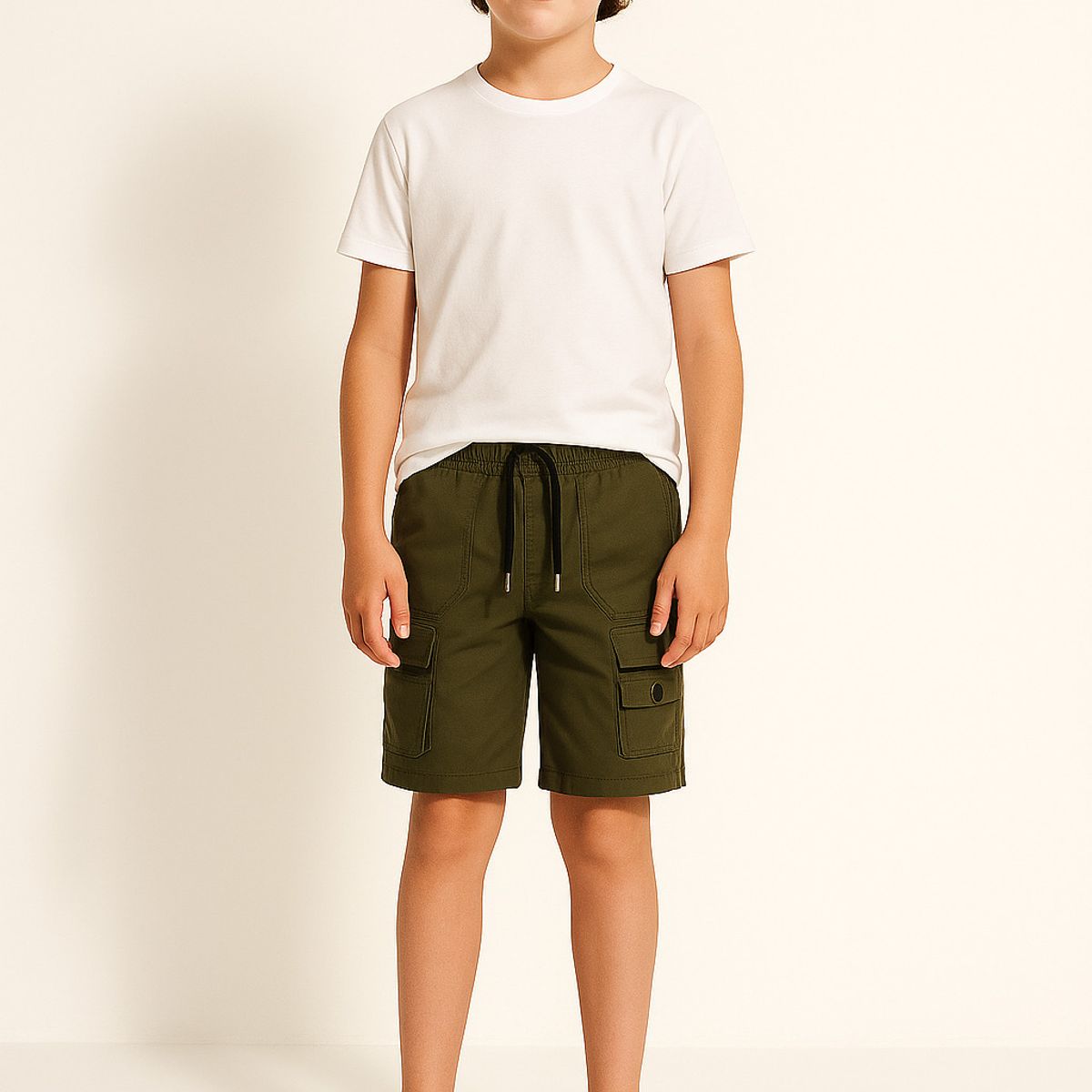 KIBOU - Bermuda Short Casual Cargo Niños Moda Urbana