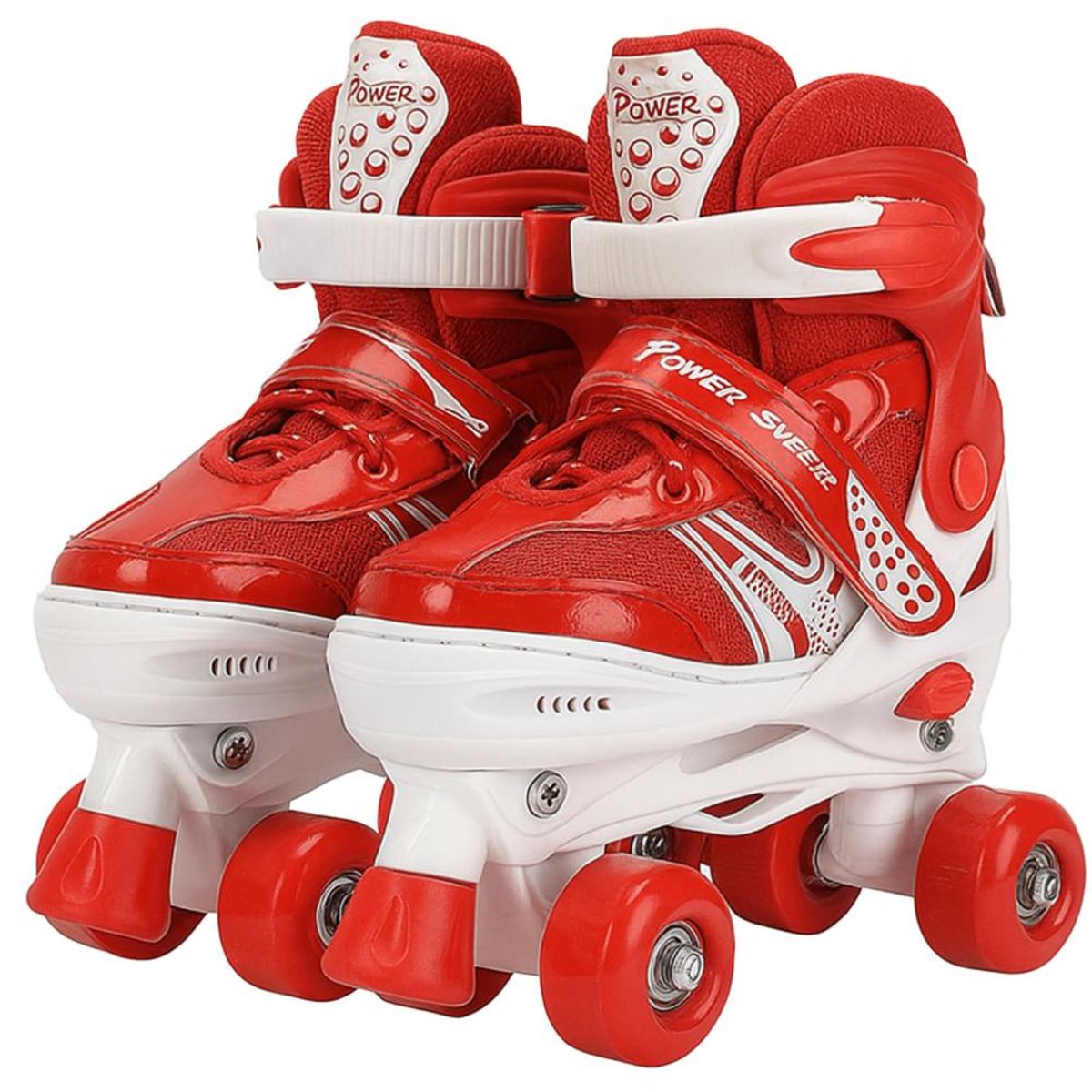 GENERICO - Patines Artísticos Infantiles Ajustables 4 Ruedas - Rojo - S