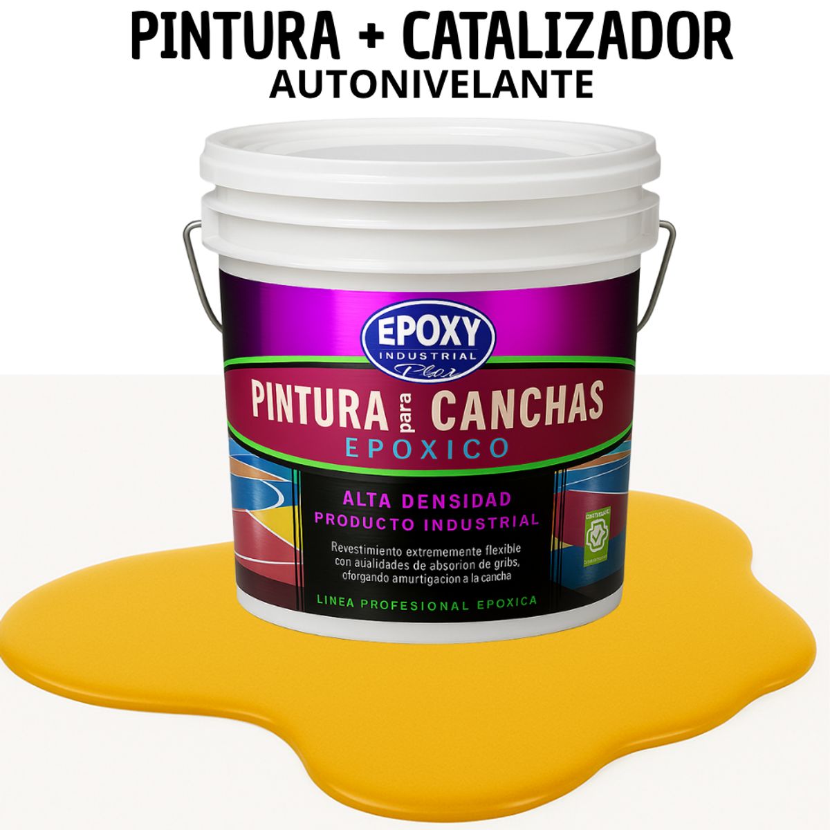 EPOXY - PINTURA  ALTO TRÁFICO EPOXICA 2K - CANCHAS  - TINETA 10L  AMARILLO DORADO