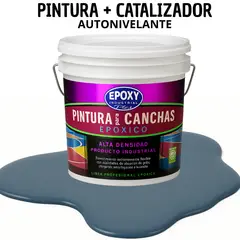 EPOXY - PINTURA ALTO TRÁFICO EPOXICA 2K - CANCHAS - TINETA 10L AZUL GRISÁCEO