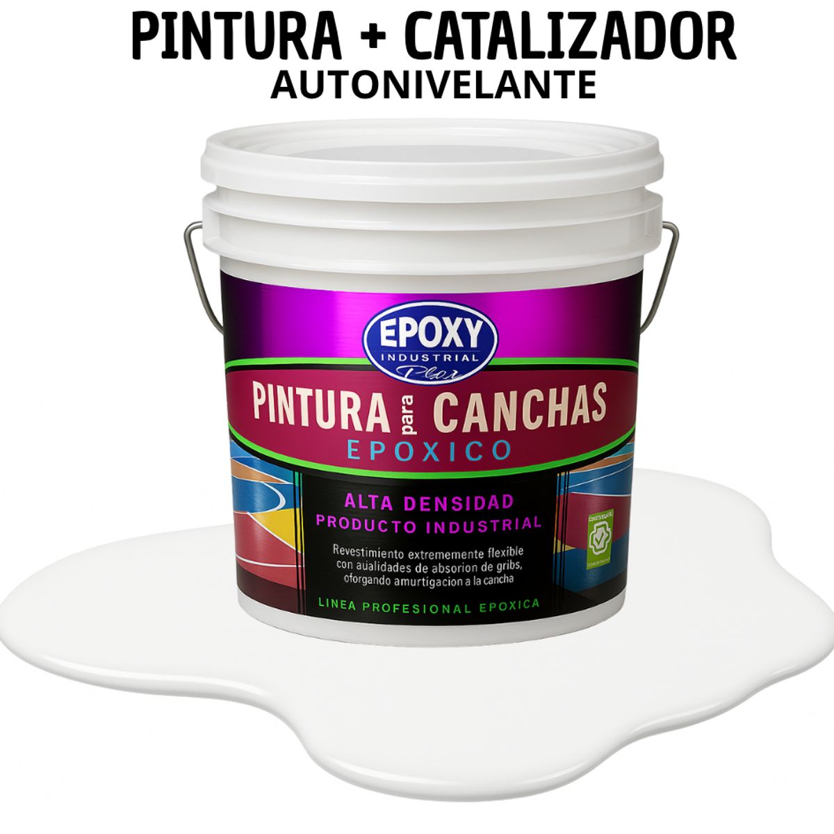 EPOXY - PINTURA  ALTO TRÁFICO EPOXICA 2K - CANCHAS  - TINETA 10L  BLANCO PURO