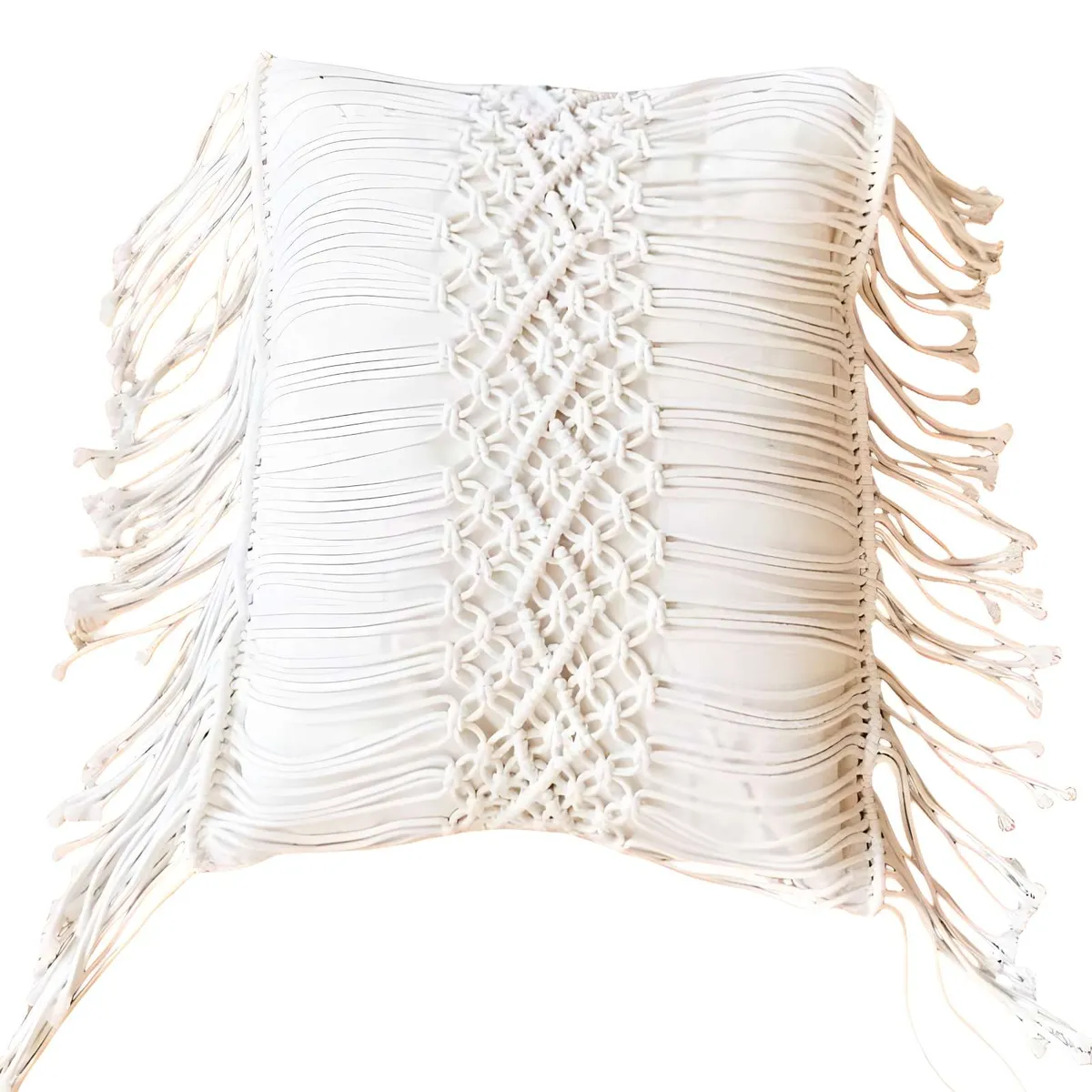 GENERICO - FUNDAS DE COJIN SET DE 2 ESTILO BOHEMIO 45X45 CM BLANCO 02