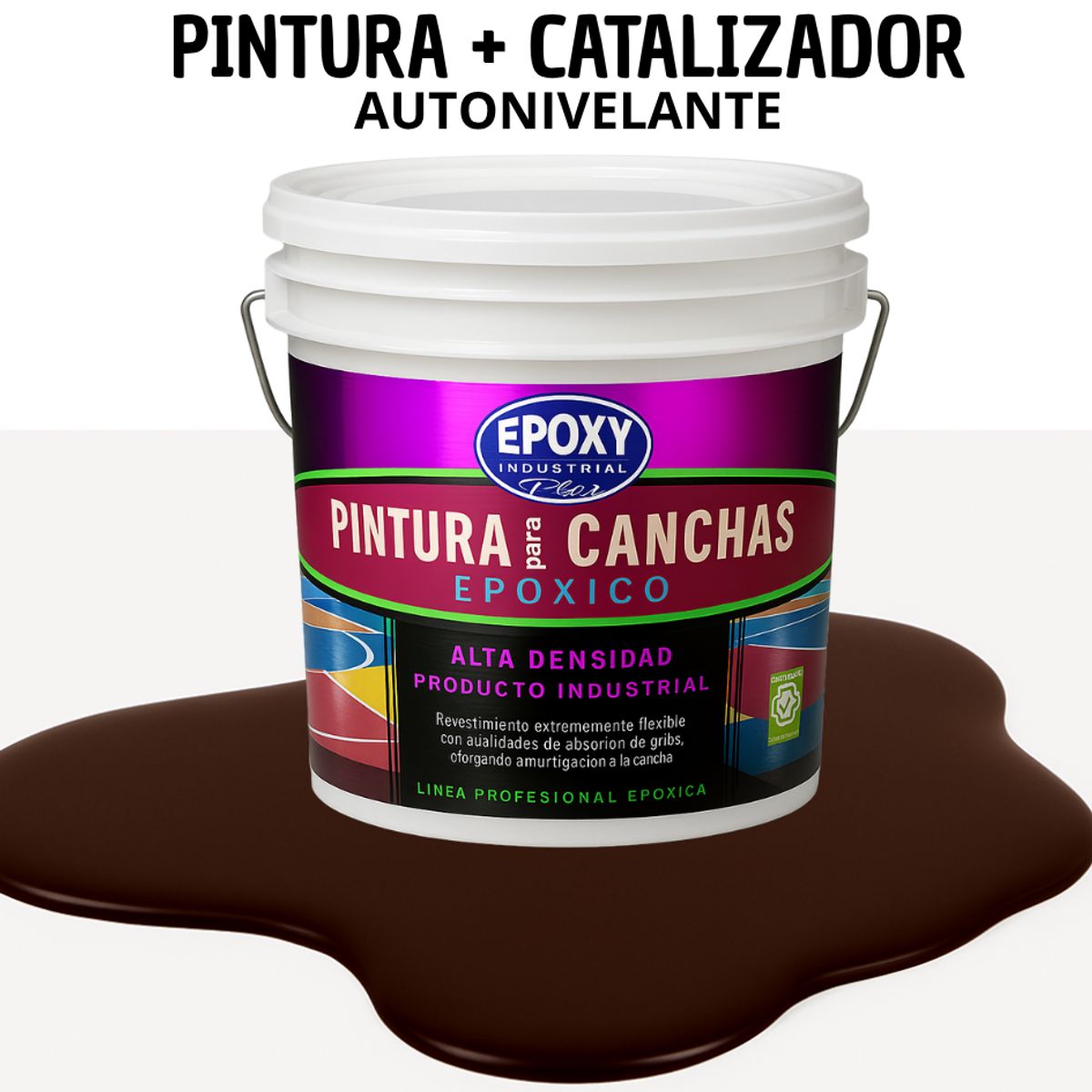 EPOXY - PINTURA  ALTO TRÁFICO EPOXICA 2K - CANCHAS  - TINETA 10L  CAFÉ MORO