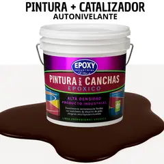 EPOXY - PINTURA ALTO TRÁFICO EPOXICA 2K - CANCHAS - TINETA 10L CAFÉ MORO