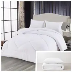 GENERICO - Edredon Nordico con Fundas de Almohada Suave y Ligero 1 Plaza - Color Blanco