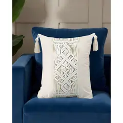 GENERICO - FUNDAS DE COJIN SET DE 4 ESTILO BOHEMIO 45X45 CM BLANCO 03