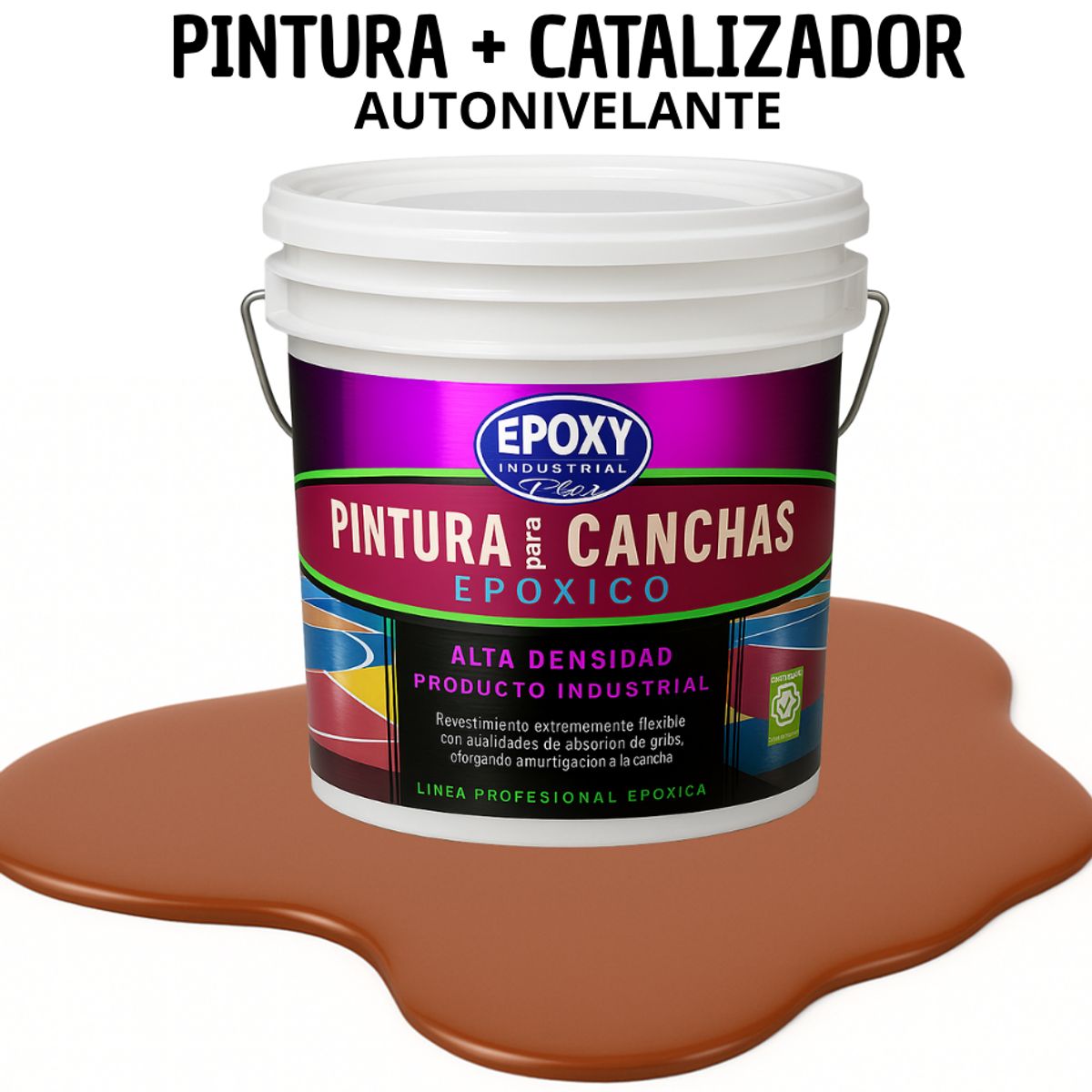 PINTURA  ALTO TRÁFICO EPOXICA 2K - CANCHAS  - TINETA 10L ROJO LADRILLO, marca EPOXY - Foto Principal